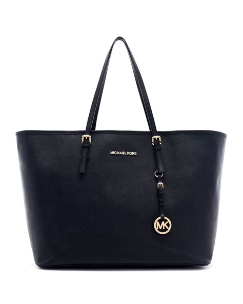 michael michael kors handbag jet set medium travel tote|Michael Kors black medium tote.